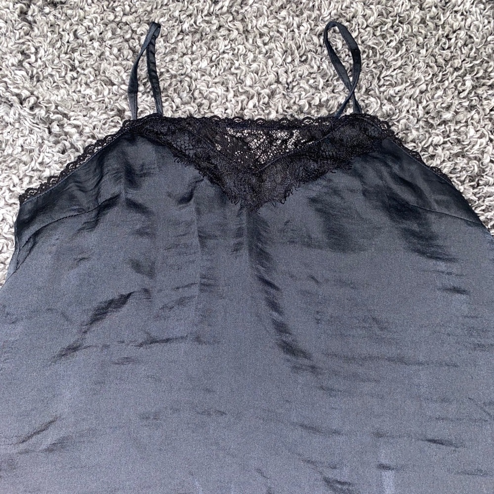 Satin black top